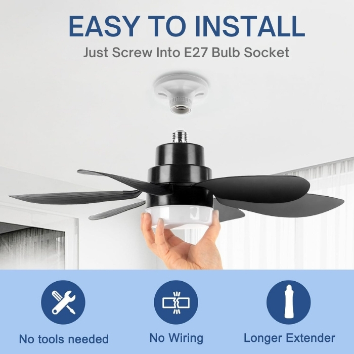 Ανεμιστήρας Οροφής με Φως LED E27 και Τηλεχειριστήριο Ανεμιστήρας Οροφής με Φως LED E27 και Τηλεχειριστήριο