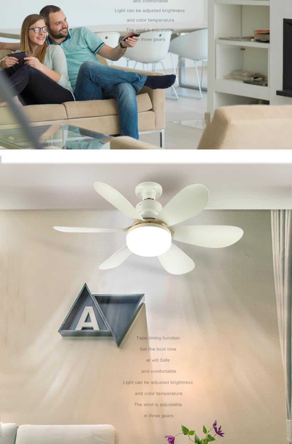 Ανεμιστήρας Οροφής με Φως LED & Τηλεχειριστήριο 42cm - 3 Ταχυτήτων Ανεμιστήρας Οροφής με Φως LED & Τηλεχειριστήριο 42cm - 3 Ταχυτήτων