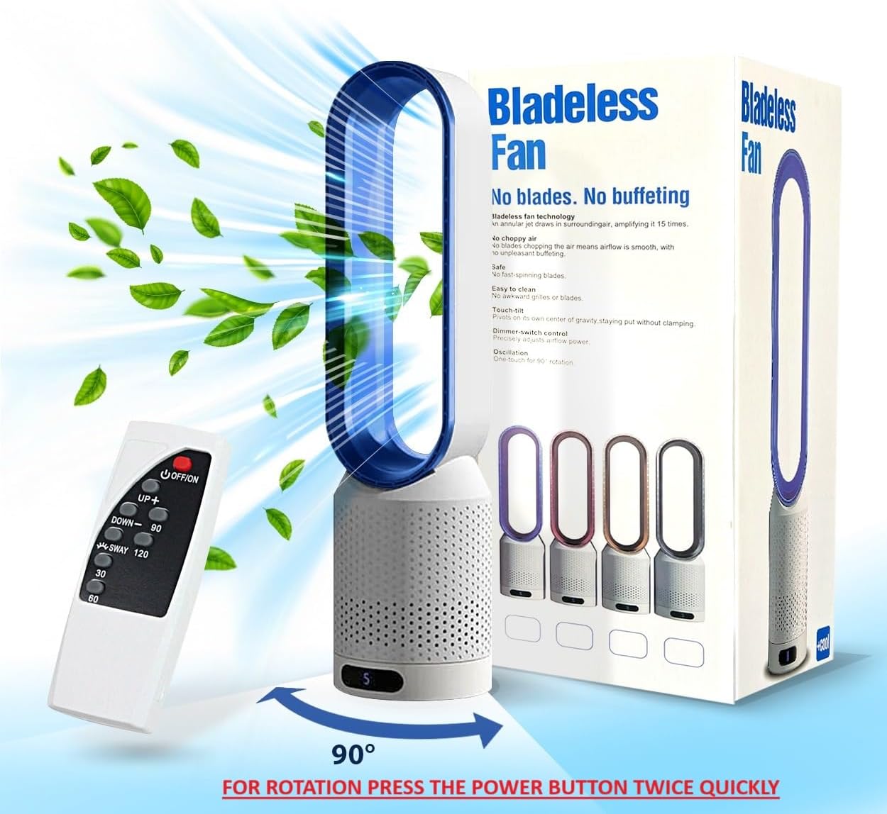 Ανεμιστήρας Πύργος Χωρίς Πτερύγια 51cm με Τηλεχειριστήριο Ανεμιστήρας Πύργος Χωρίς Πτερύγια 51cm με Τηλεχειριστήριο