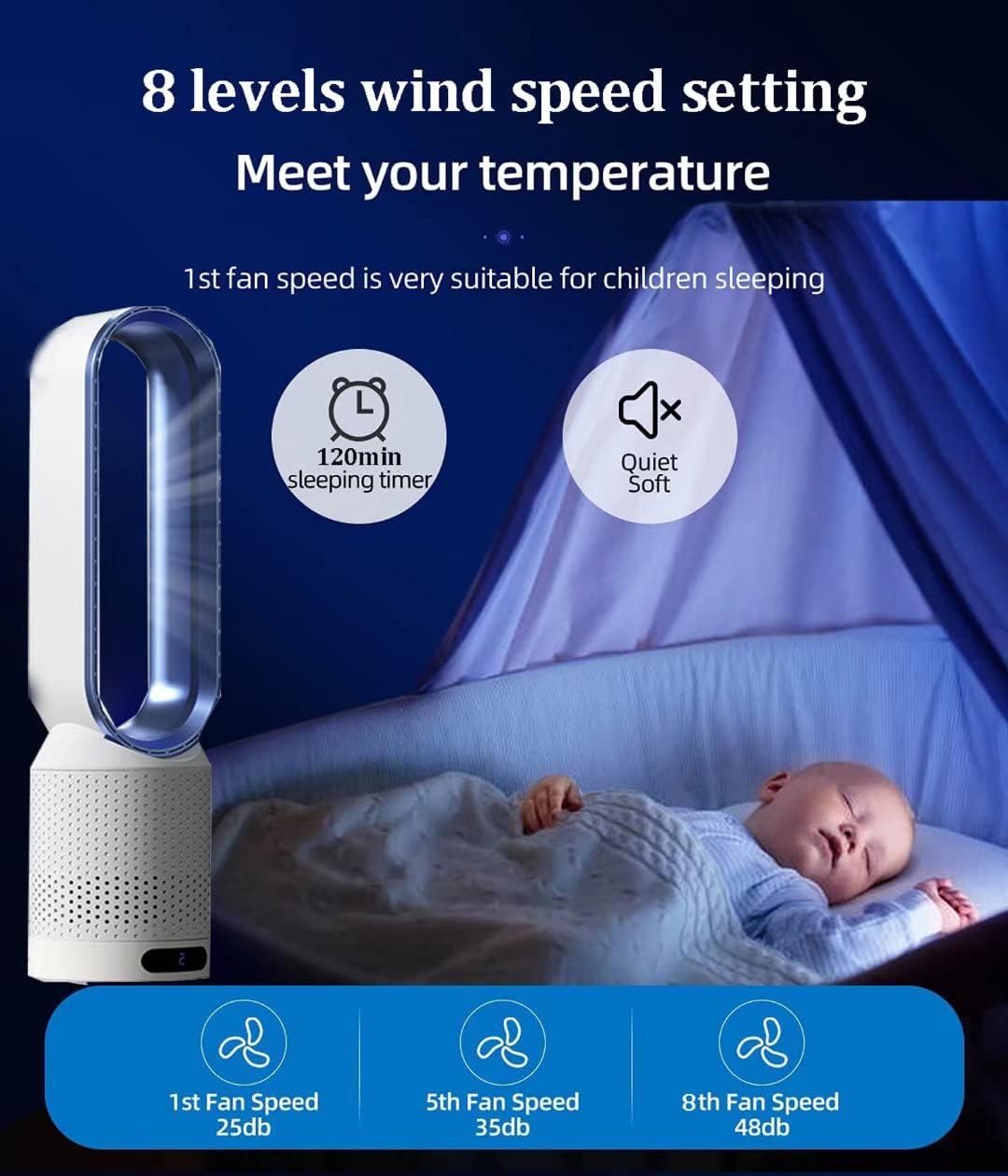 Ανεμιστήρας Πύργος χωρίς Πτερύγια 57cm με Τηλεχειριστήριο & Καθαρισμό Αέρα - Ιδανικός για Σπίτι & Γραφείο - Arrango Ανεμιστήρας Πύργος χωρίς Πτερύγια 57cm με Τηλεχειριστήριο & Καθαρισμό Αέρα - Ιδανικός για Σπίτι & Γραφείο - Arrango