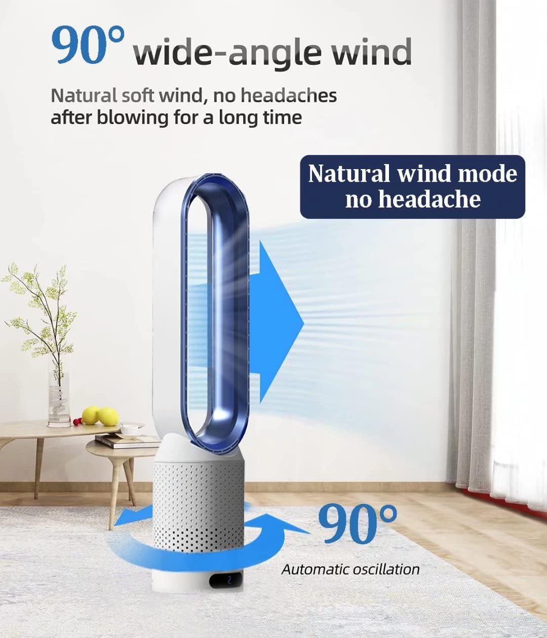 Ανεμιστήρας Πύργος χωρίς Πτερύγια 57cm με Τηλεχειριστήριο & Καθαρισμό Αέρα - Ιδανικός για Σπίτι & Γραφείο - Arrango Ανεμιστήρας Πύργος χωρίς Πτερύγια 57cm με Τηλεχειριστήριο & Καθαρισμό Αέρα - Ιδανικός για Σπίτι & Γραφείο - Arrango