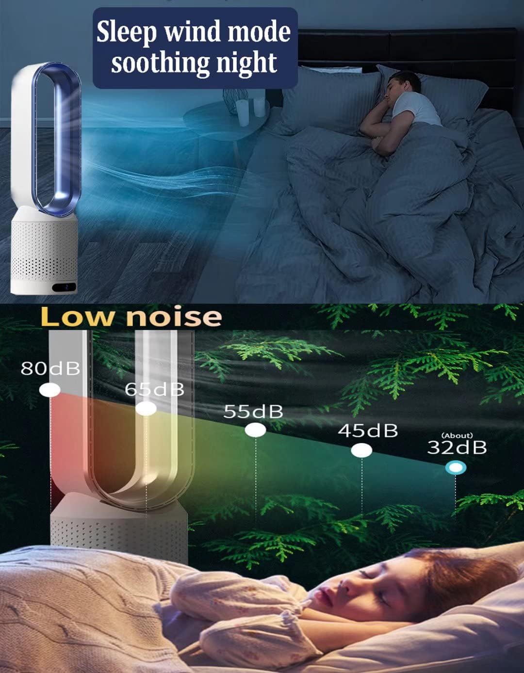 Ανεμιστήρας Πύργος χωρίς Πτερύγια 57cm με Τηλεχειριστήριο & Καθαρισμό Αέρα - Ιδανικός για Σπίτι & Γραφείο - Arrango Ανεμιστήρας Πύργος χωρίς Πτερύγια 57cm με Τηλεχειριστήριο & Καθαρισμό Αέρα - Ιδανικός για Σπίτι & Γραφείο - Arrango