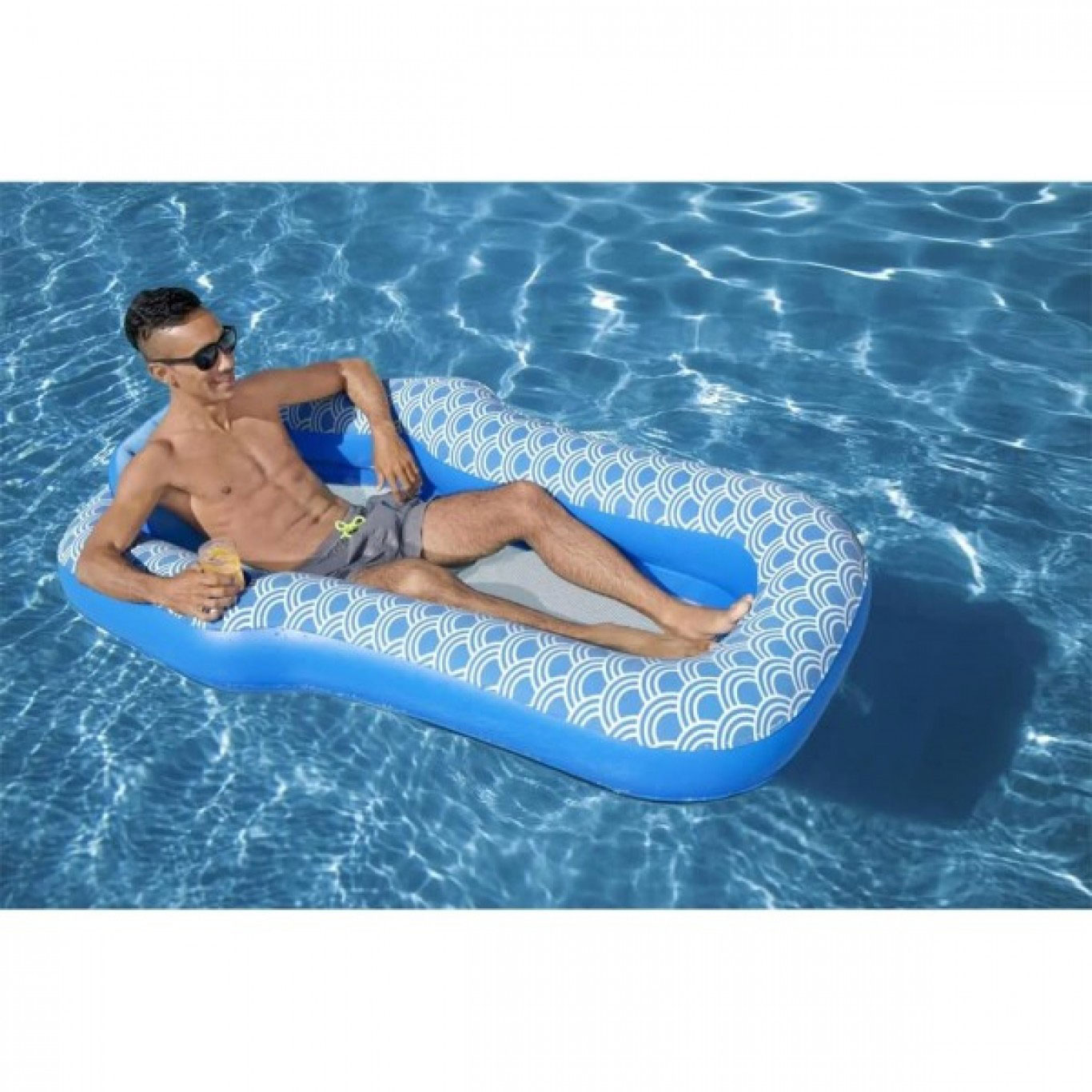 Άνετο Στρώμα Θαλάσσης Πολυθρόνα με Μαξιλάρι και Ποτηροθήκη Μπλε 117cm Άνετο Στρώμα Θαλάσσης Πολυθρόνα με Μαξιλάρι και Ποτηροθήκη Μπλε 117cm