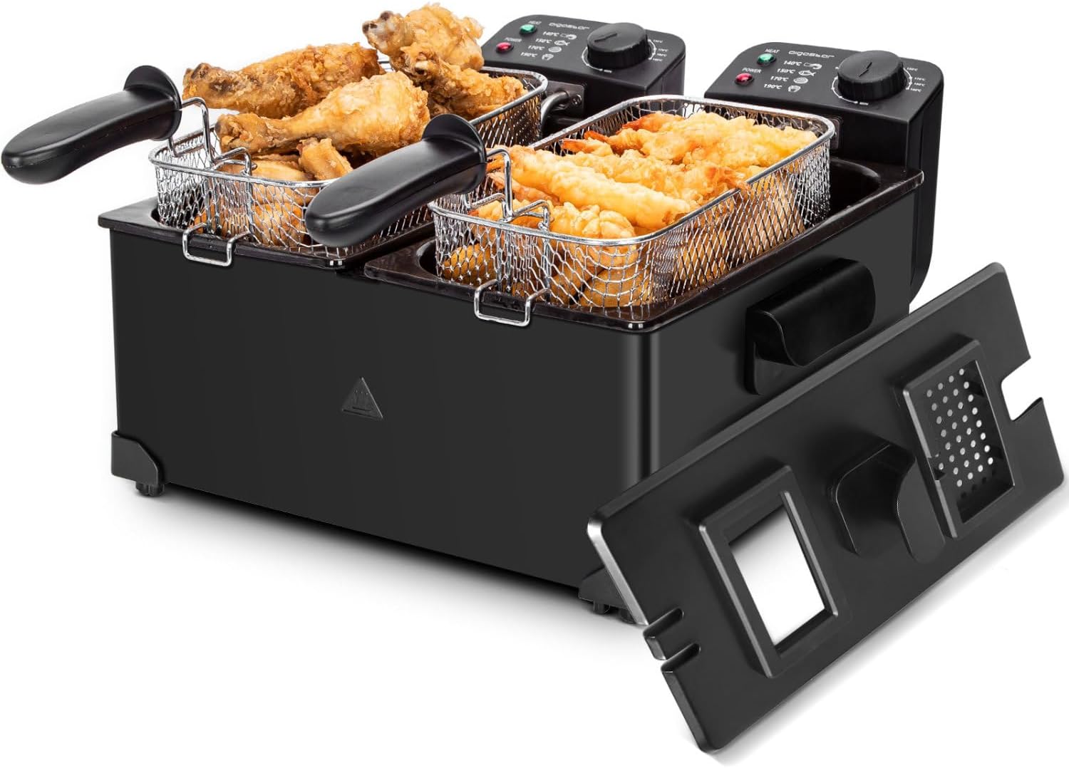 Ανοξείδωτη Φριτέζα 2 Θέσεων 6L 2x 1800W - Με Καπάκια και Ρύθμιση Θερμοκρασίας - AIGOSTAR Ανοξείδωτη Φριτέζα 2 Θέσεων 6L 2x 1800W - Με Καπάκια και Ρύθμιση Θερμοκρασίας - AIGOSTAR