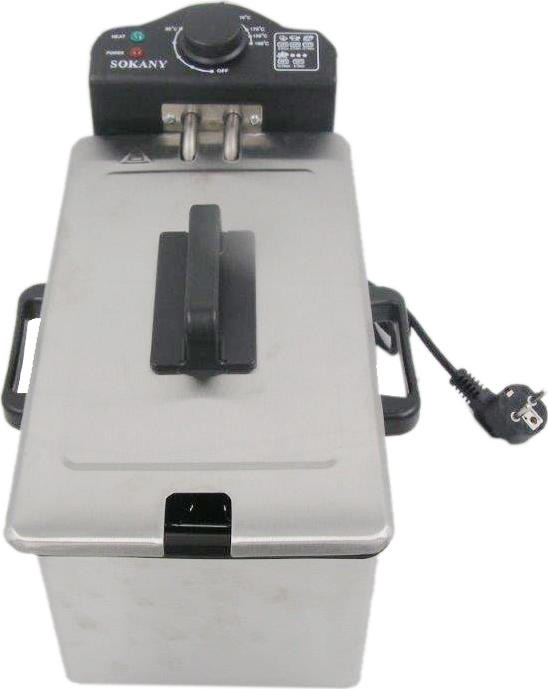 Ανοξείδωτη Φριτέζα Λαδιού 3L 2000W με Αποσπώμενο Κάδο SOKANY Ασημένια Ανοξείδωτη Φριτέζα Λαδιού 3L 2000W με Αποσπώμενο Κάδο SOKANY Ασημένια