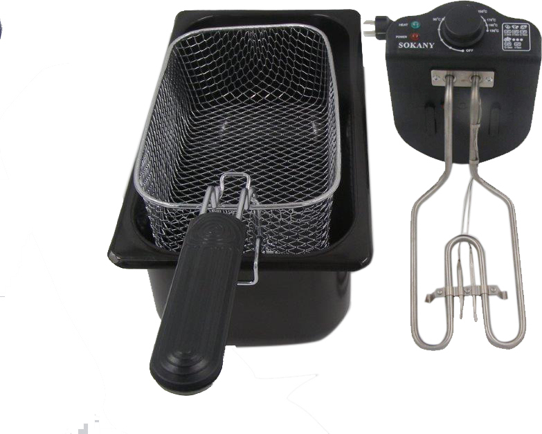 Ανοξείδωτη Φριτέζα Λαδιού 3L 2000W με Αποσπώμενο Κάδο SOKANY Ασημένια Ανοξείδωτη Φριτέζα Λαδιού 3L 2000W με Αποσπώμενο Κάδο SOKANY Ασημένια