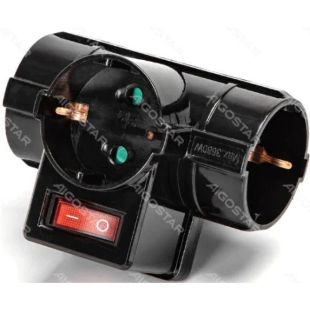 Αντάπτορας - Πολύπριζο 3 Θέσεων, Κυλινδρικός 16Α με Διακόπτη - Μάυρο Αντάπτορας - Πολύπριζο 3 Θέσεων, Κυλινδρικός 16Α με Διακόπτη - Μάυρο