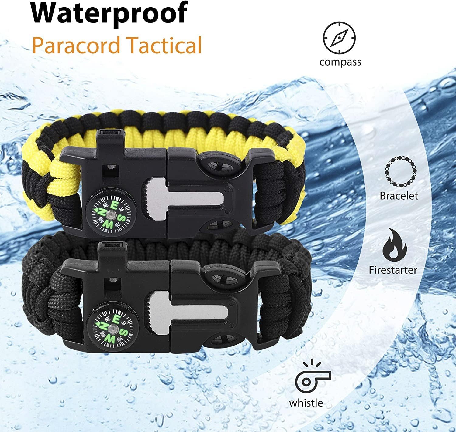 Ανθεκτικό - Αδιάβροχο Βραχιόλι Επιβίωσης 5 σε 1 με Σφυρίχτρα - Πυξίδα - Μαχαίρι - Σπινθηριστή - Σχοινί Ανθεκτικό - Αδιάβροχο Βραχιόλι Επιβίωσης 5 σε 1 με Σφυρίχτρα - Πυξίδα - Μαχαίρι - Σπινθηριστή - Σχοινί