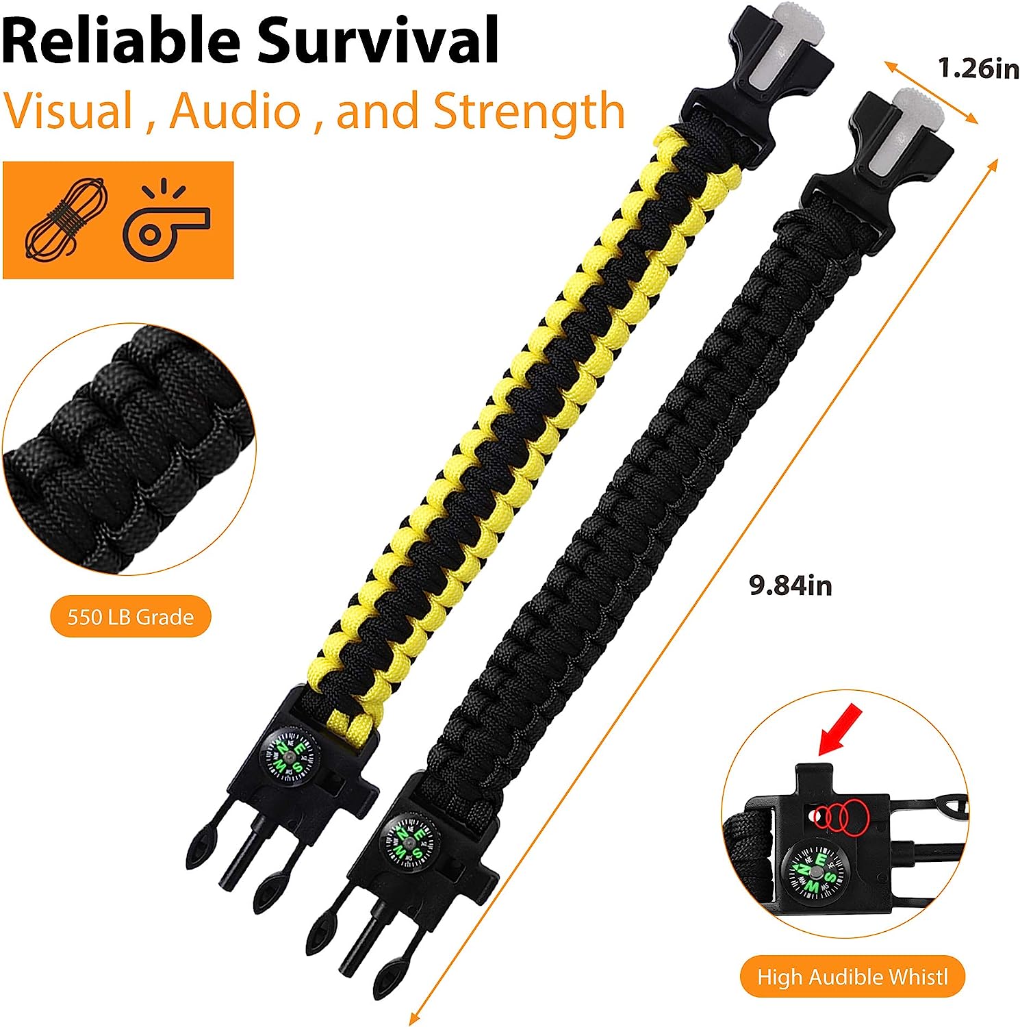 Ανθεκτικό - Αδιάβροχο Βραχιόλι Επιβίωσης 5 σε 1 με Σφυρίχτρα - Πυξίδα - Μαχαίρι - Σπινθηριστή - Σχοινί Ανθεκτικό - Αδιάβροχο Βραχιόλι Επιβίωσης 5 σε 1 με Σφυρίχτρα - Πυξίδα - Μαχαίρι - Σπινθηριστή - Σχοινί