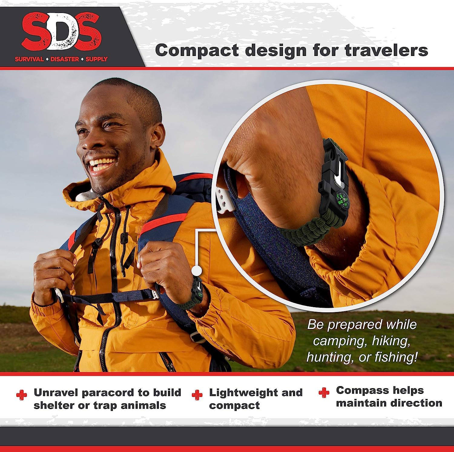 Ανθεκτικό - Αδιάβροχο Βραχιόλι Επιβίωσης 5 σε 1 με Σφυρίχτρα - Πυξίδα - Μαχαίρι - Σπινθηριστή - Σχοινί Ανθεκτικό - Αδιάβροχο Βραχιόλι Επιβίωσης 5 σε 1 με Σφυρίχτρα - Πυξίδα - Μαχαίρι - Σπινθηριστή - Σχοινί