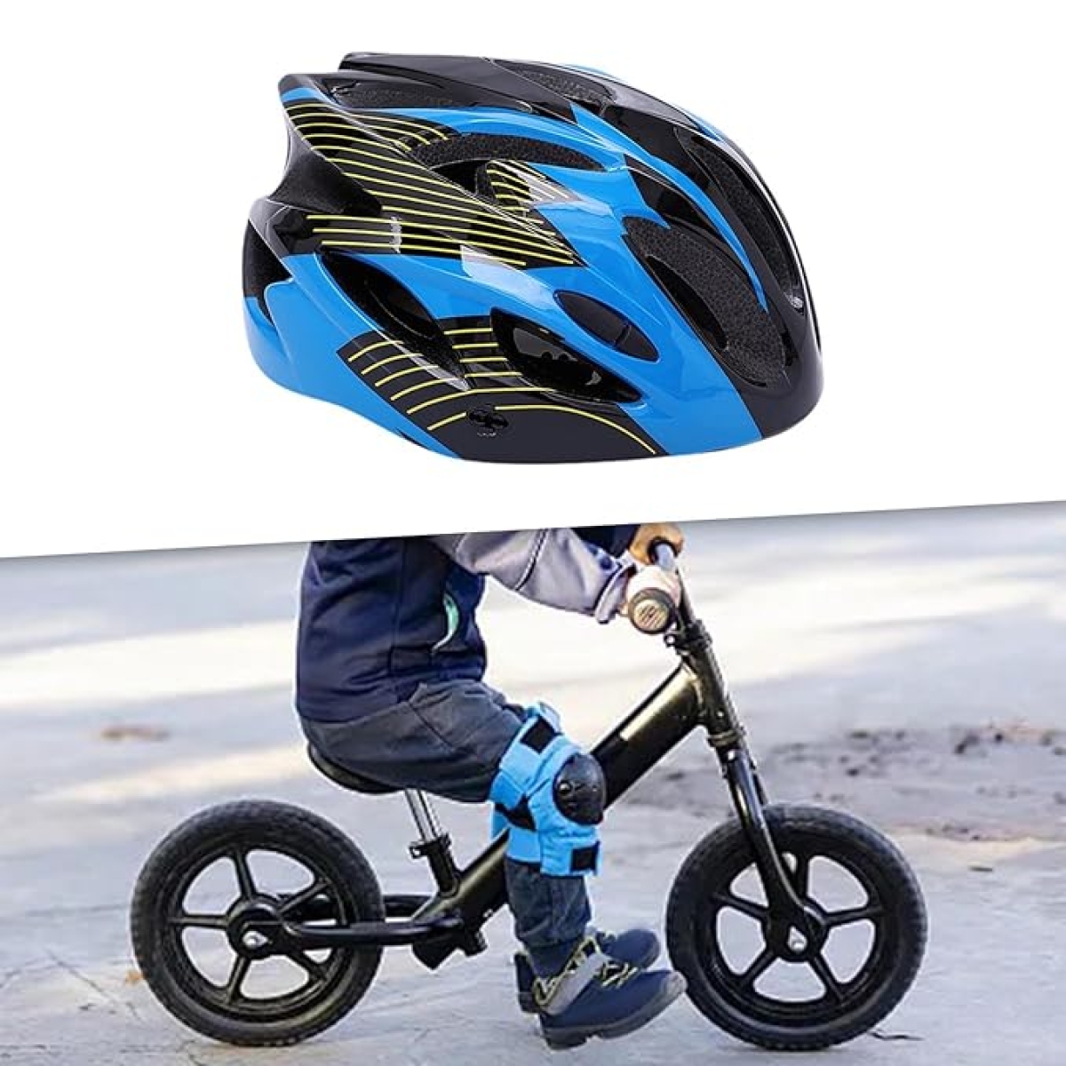 Ανθεκτικό Παιδικό Κράνος Ποδηλάτου & Πατινιού 47–57cm Ρυθμιζόμενο Μαύρο/Μπλε Ανθεκτικό Παιδικό Κράνος Ποδηλάτου & Πατινιού 47–57cm Ρυθμιζόμενο Μαύρο/Μπλε