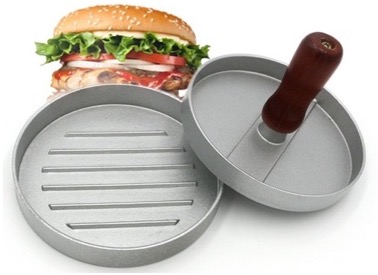 Αντικολλητική Μεταλλική Πρέσα Παρασκευής Burger με Ραβδώσεις Διαμέτρου 12cm Αντικολλητική Μεταλλική Πρέσα Παρασκευής Burger με Ραβδώσεις Διαμέτρου 12cm