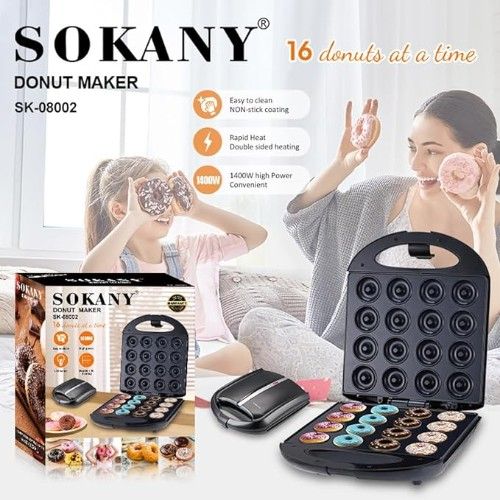 Συσκευή Παρασκευής Donuts 16 Θέσεων 1400W Sokany Συσκευή Παρασκευής Donuts 16 Θέσεων 1400W Sokany