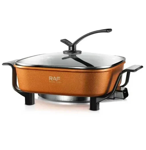 Αντικολλητικό Ηλεκτρικό Τηγάνι με Γυάλινο Καπάκι 7L 1350W RAF Κεραμιδί Αντικολλητικό Ηλεκτρικό Τηγάνι με Γυάλινο Καπάκι 7L 1350W RAF Κεραμιδί