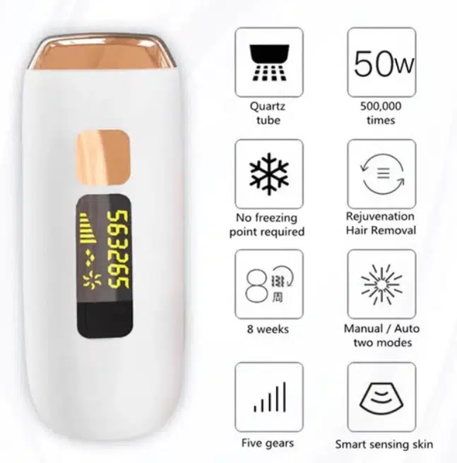 Αποτριχωτική Μηχανή Παλμικού Φωτός με 5 Επίπεδα Έντασης Αποτριχωτική Μηχανή Παλμικού Φωτός με 5 Επίπεδα Έντασης