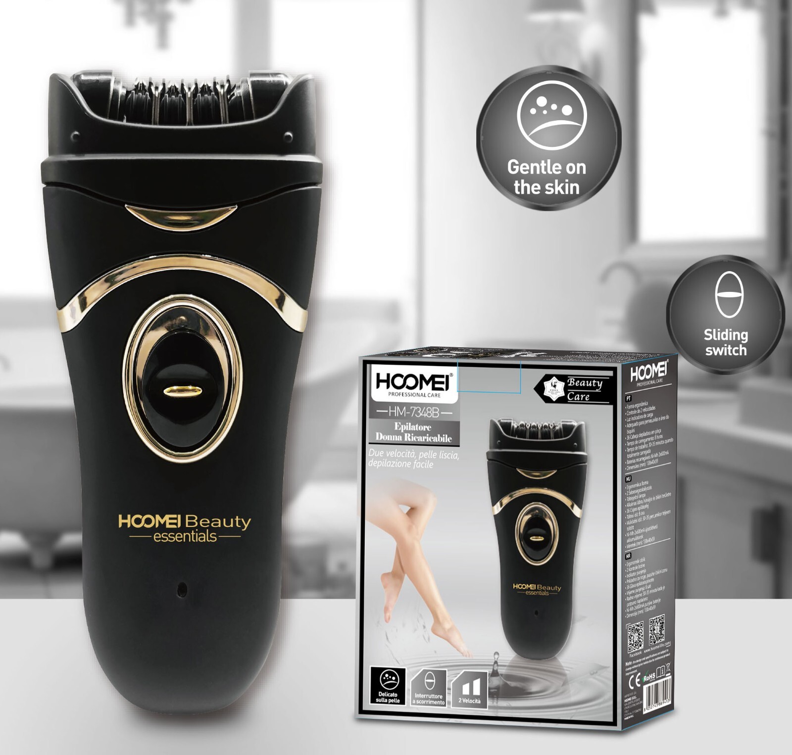 Αποτριχωτική Συσκευή Hoomei – Επαναφορτιζόμενη 2 Ταχυτήτων με LED και 36 Τσιμπίδες Αποτριχωτική Συσκευή Hoomei – Επαναφορτιζόμενη 2 Ταχυτήτων με LED και 36 Τσιμπίδες