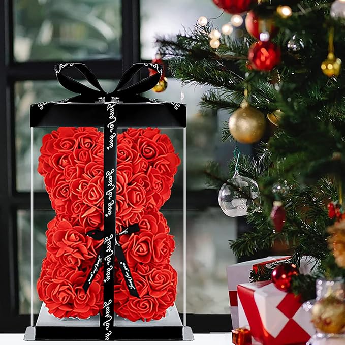 Αρκουδάκι από Κόκκινα Τεχνητά Τριαντάφυλλα με Φωτάκια σε Συσκευασία Δώρου 23 cm - Homie Αρκουδάκι από Κόκκινα Τεχνητά Τριαντάφυλλα με Φωτάκια σε Συσκευασία Δώρου 23 cm - Homie