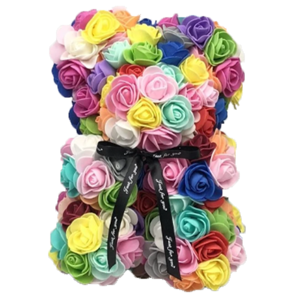 Αρκουδάκι από Τεχνητά Βιοδιασπώμενα Τριαντάφυλλα σε Συσκευασία Δώρου Πολύχρωμο Rose Bear 25εκ. Αρκουδάκι από Τεχνητά Βιοδιασπώμενα Τριαντάφυλλα σε Συσκευασία Δώρου Πολύχρωμο Rose Bear 25εκ.