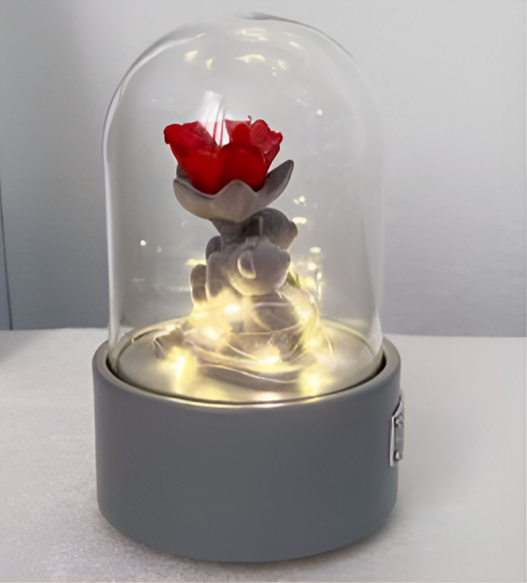 Αρκουδάκια με Τριαντάφυλλο σε Γυάλινο Θόλο με LED Φωτισμό & Μουσική Αρκουδάκια με Τριαντάφυλλο σε Γυάλινο Θόλο με LED Φωτισμό & Μουσική
