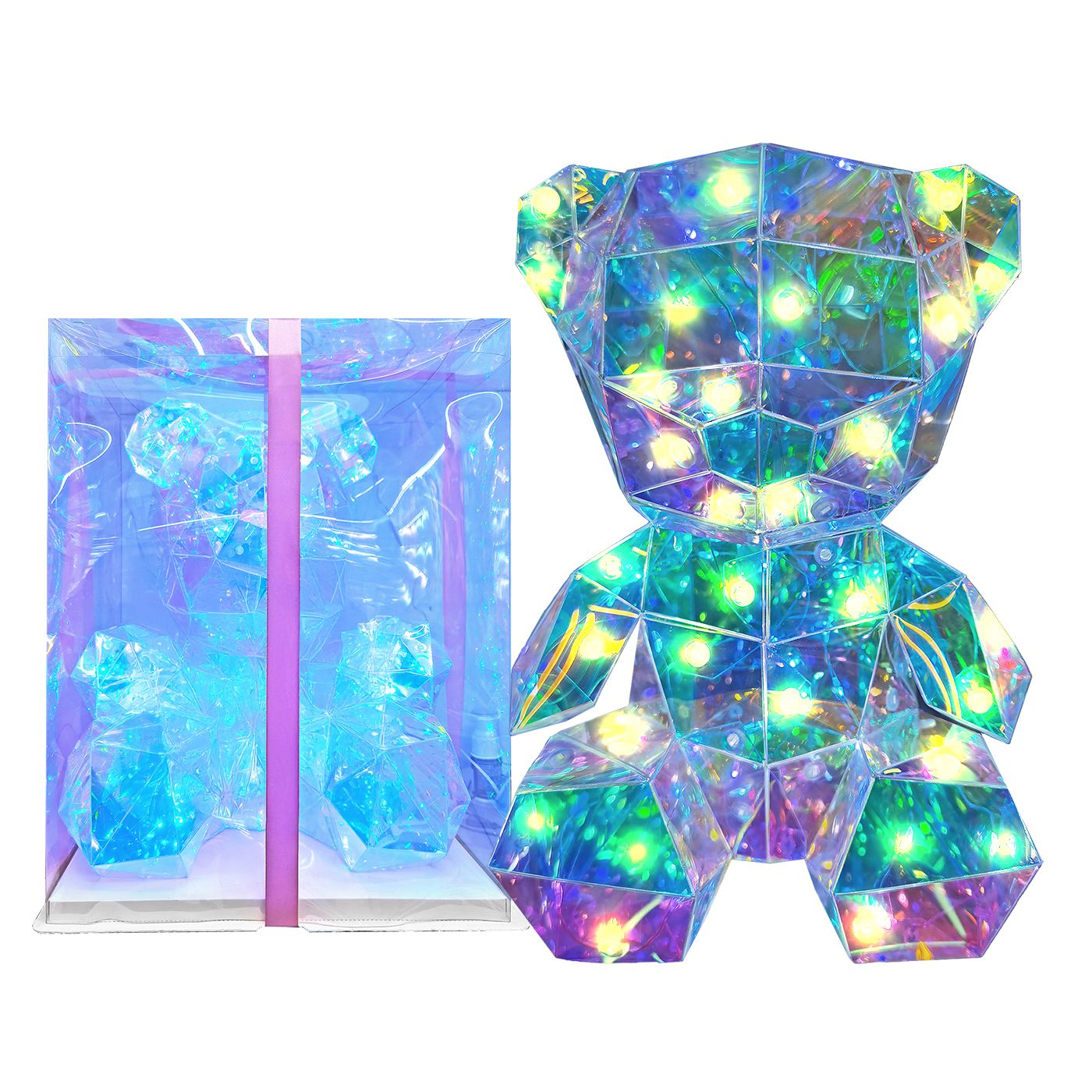 Αρκούδος Ιριδίζον με Φως LED 22cm – Διακοσμητικό Δώρο Αρκούδος Ιριδίζον με Φως LED 22cm – Διακοσμητικό Δώρο