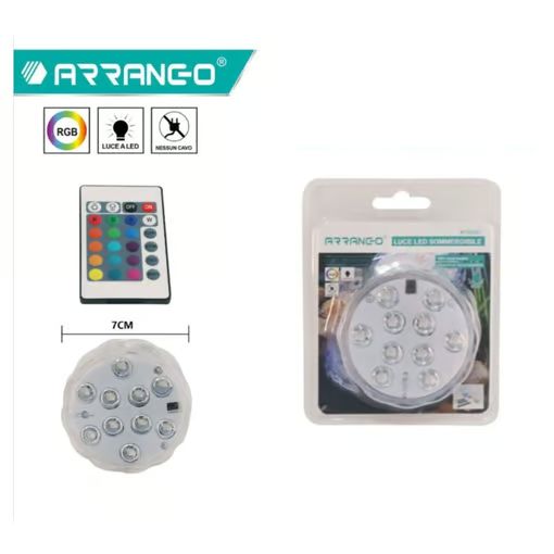 Arrango Αδιάβροχη Υποβρύχια Λάμπα με 10 LED RGB και Τηλεχειριστήριο Arrango Αδιάβροχη Υποβρύχια Λάμπα με 10 LED RGB και Τηλεχειριστήριο