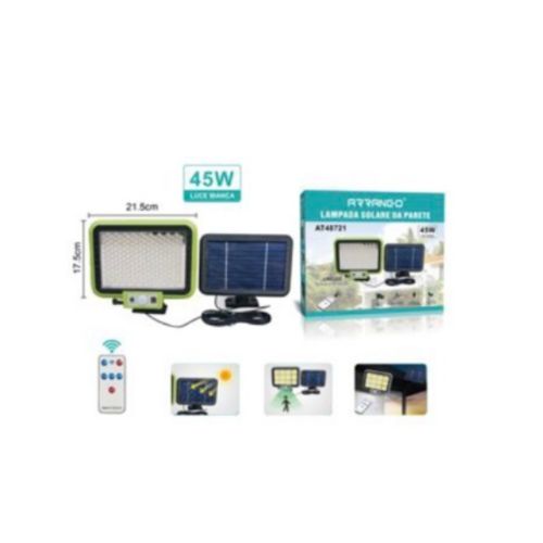 ARRANGO Επιτοίχιος Αδιάβροχος Ηλιακός LED Προβολέας 45W - με Αισθητήρα Κίνησης Φωτοκύτταρο & Τηλεχειριστήριο ARRANGO Επιτοίχιος Αδιάβροχος Ηλιακός LED Προβολέας 45W - με Αισθητήρα Κίνησης Φωτοκύτταρο & Τηλεχειριστήριο