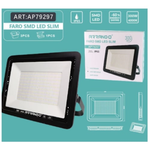 Arrango Επιτοίχιος Προβολέας LED 300W Arrango Επιτοίχιος Προβολέας LED 300W