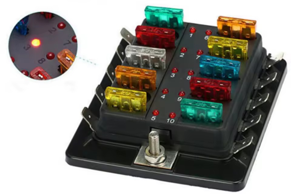 Ασφαλειοθήκη Σκάφους LED 10 Θέσεων - Οργανωμένη & Ασφαλής Ηλεκτρική Διανομή Ασφαλειοθήκη Σκάφους LED 10 Θέσεων - Οργανωμένη & Ασφαλής Ηλεκτρική Διανομή