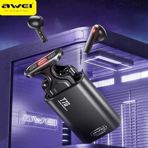 Awei T70 Ασύρματα Ακουστικά Bluetooth 5.3 με Αντοχή στον Ιδρώτα και Θήκη Φόρτισης Μαύρα Awei T70 Ασύρματα Ακουστικά Bluetooth 5.3 με Αντοχή στον Ιδρώτα και Θήκη Φόρτισης Μαύρα