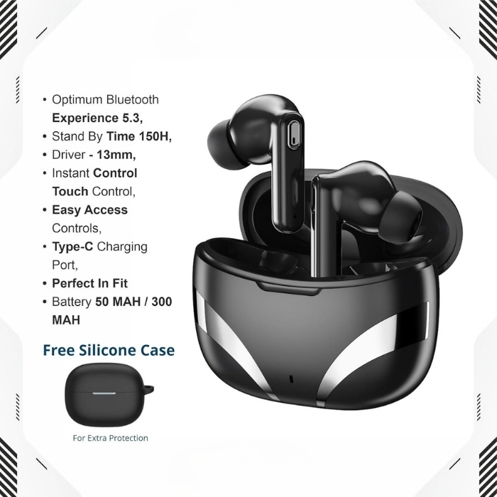 Ασύρματα Ακουστικά Bluetooth με Ενσωματωμένο Touch Control & Θήκη Φόρτισης - Diinami Ασύρματα Ακουστικά Bluetooth με Ενσωματωμένο Touch Control & Θήκη Φόρτισης - Diinami