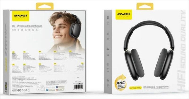 Ασύρματα Ακουστικά Over-Ear Awei AT100 με Active Noise Cancellation (ANC) | Ήχος Hi-Fi, 22 ώρες Αυτονομία, Bluetooth 5.3, Μαύρο & Ασημί Ασύρματα Ακουστικά Over-Ear Awei AT100 με Active Noise Cancellation (ANC) | Ήχος Hi-Fi, 22 ώρες Αυτονομία, Bluetooth 5.3, Μαύρο & Ασημί