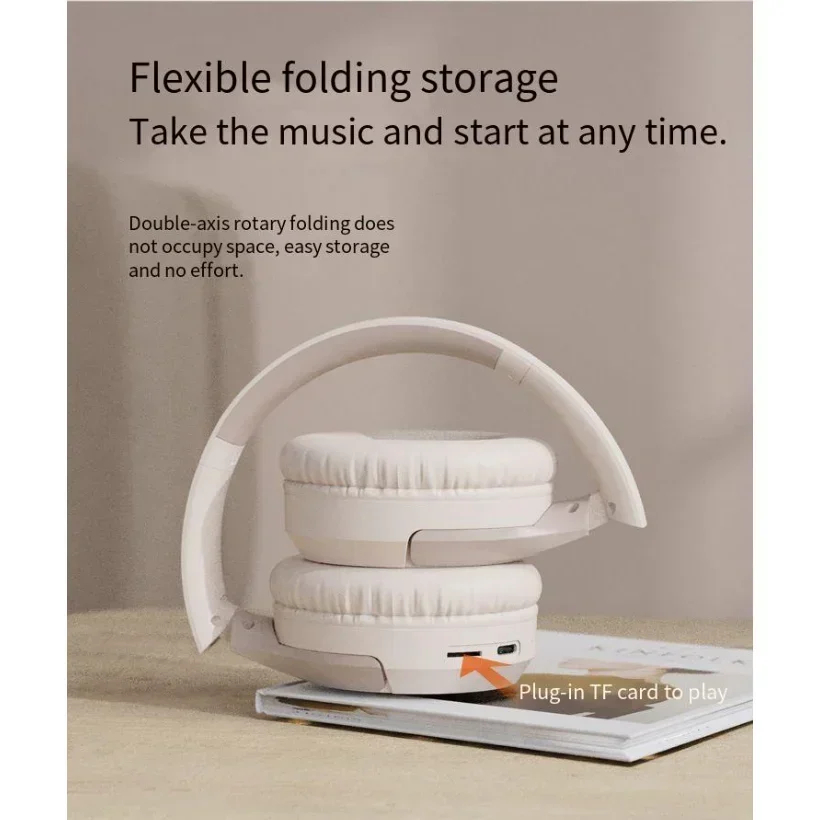 Ασύρματα Bluetooth Ακουστικά Over-Ear με Υποδοχή TF, Μικρόφωνο και Αναδιπλούμενο Σχεδιασμό Ασύρματα Bluetooth Ακουστικά Over-Ear με Υποδοχή TF, Μικρόφωνο και Αναδιπλούμενο Σχεδιασμό