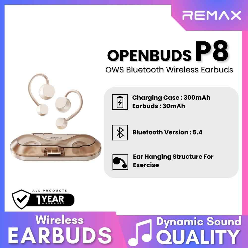 Ασύρματα Bluetooth Non-In-Ear Ακουστικά με Θήκη Φόρτισης - Remax Openbuds OwS Ασύρματα Bluetooth Non-In-Ear Ακουστικά με Θήκη Φόρτισης - Remax Openbuds OwS