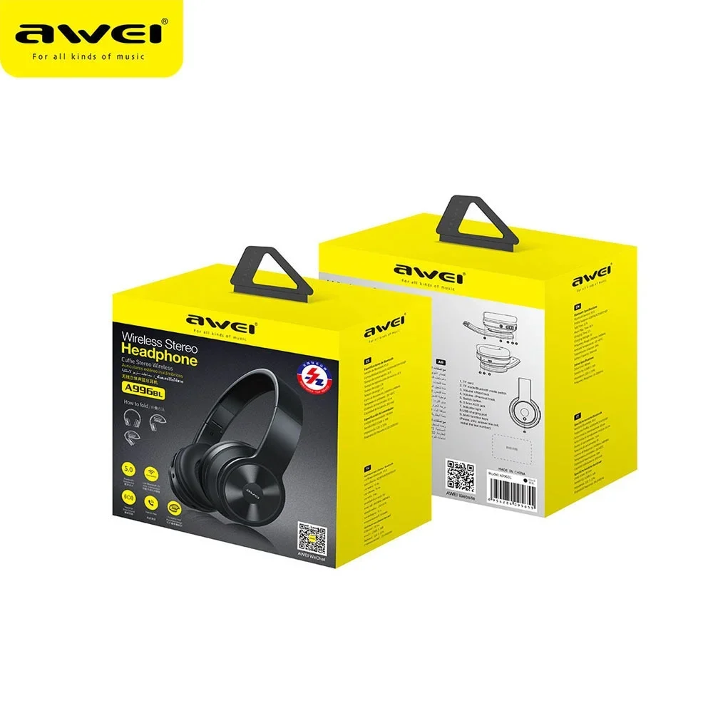 Ασύρματα - Ενσύρματα On Ear Ακουστικά με 16 ώρες Λειτουργίας Μαύρα Awei Ασύρματα - Ενσύρματα On Ear Ακουστικά με 16 ώρες Λειτουργίας Μαύρα Awei