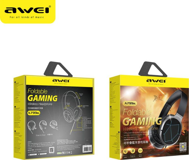 Ασύρματα Gaming Ακουστικά με Μικρόφωνο Οver Ear για PS4 PC Laptop, Smartphone Tablet - Awei Μαύρο-Γκρι Ασύρματα Gaming Ακουστικά με Μικρόφωνο Οver Ear για PS4 PC Laptop, Smartphone Tablet - Awei Μαύρο-Γκρι
