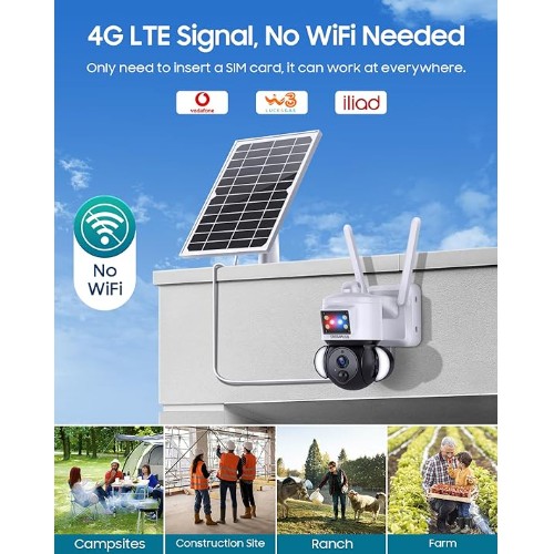 Ασύρματη Αδιάβροχη 4G Ηλιακή Κάμερα 4K με Αισθητήρα Παρακολούθησης και Νυχτερινή Όραση - Andowl Ασύρματη Αδιάβροχη 4G Ηλιακή Κάμερα 4K με Αισθητήρα Παρακολούθησης και Νυχτερινή Όραση - Andowl