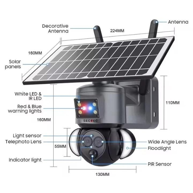 Ασύρματη Αδιάβροχη Ηλιακή IP Κάμερα Παρακολούθησης 4K - Μπαταρίας με Νυχτερινή Λήψη, Εφαρμογή Κινητού & Συνδεσιμότητα Wi-Fi 4G - Andowl Ασύρματη Αδιάβροχη Ηλιακή IP Κάμερα Παρακολούθησης 4K - Μπαταρίας με Νυχτερινή Λήψη, Εφαρμογή Κινητού & Συνδεσιμότητα Wi-Fi 4G - Andowl