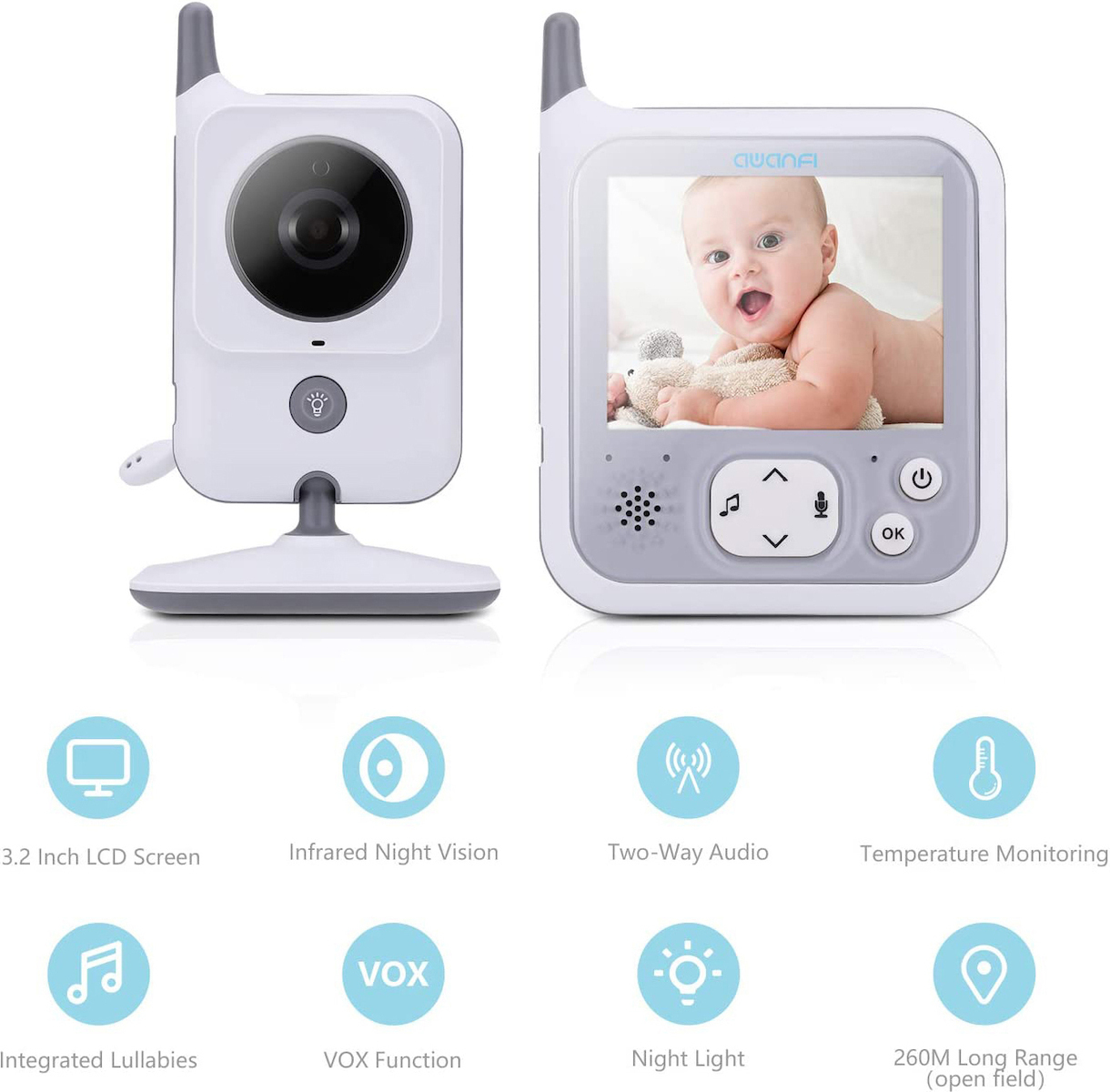 Ασύρματη Ενδοεπικοινωνία Μωρού - Baby Monitor με Οθόνη 3.2