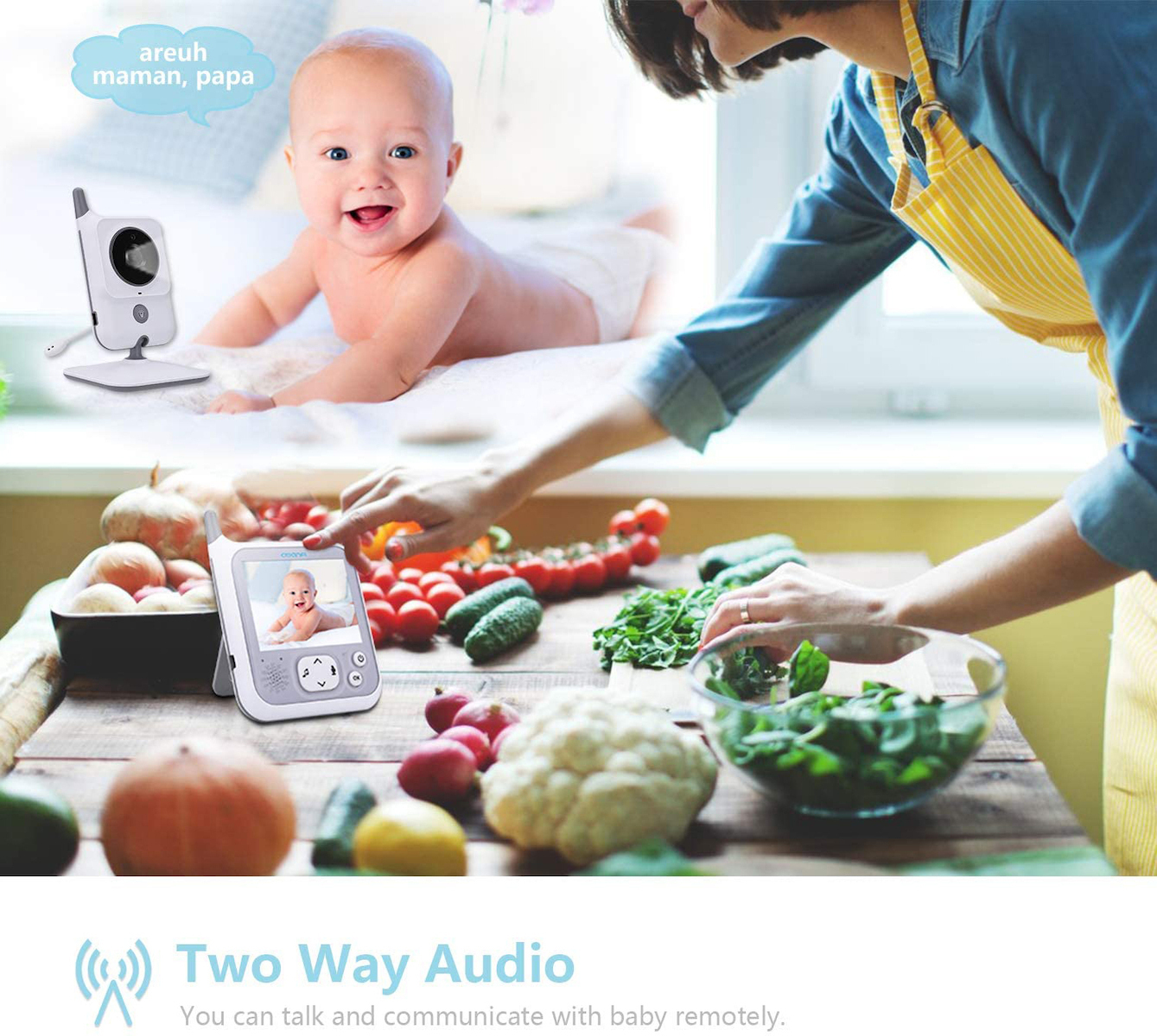 Ασύρματη Ενδοεπικοινωνία Μωρού - Baby Monitor με Οθόνη 3.2