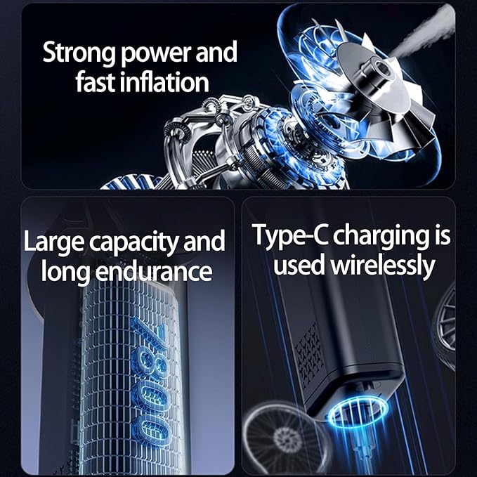 Ασύρματη Φορητή Αντλία Αέρα και Ηλεκτρική Σκούπα Αυτοκινήτου 5 σε 1 με Ψηφιακό Μανόμετρο Ασύρματη Φορητή Αντλία Αέρα και Ηλεκτρική Σκούπα Αυτοκινήτου 5 σε 1 με Ψηφιακό Μανόμετρο
