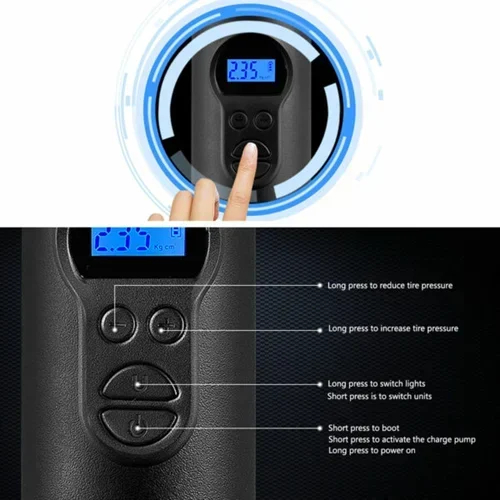 Ασύρματη επαναφορτιζόμενη τρόμπα αυτοκινήτου 6000mAh Aerbes μαύρη Ασύρματη επαναφορτιζόμενη τρόμπα αυτοκινήτου 6000mAh Aerbes μαύρη