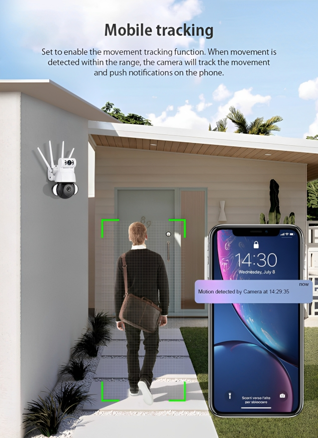 Ασύρματη IP Διπλή Κάμερα Παρακολούθησης Wifi - Με Διπλό Φακό & Φωτισμό LED & Ανιχνευτή Κίνησης - 4K - Andowl Ασύρματη IP Διπλή Κάμερα Παρακολούθησης Wifi - Με Διπλό Φακό & Φωτισμό LED & Ανιχνευτή Κίνησης - 4K - Andowl