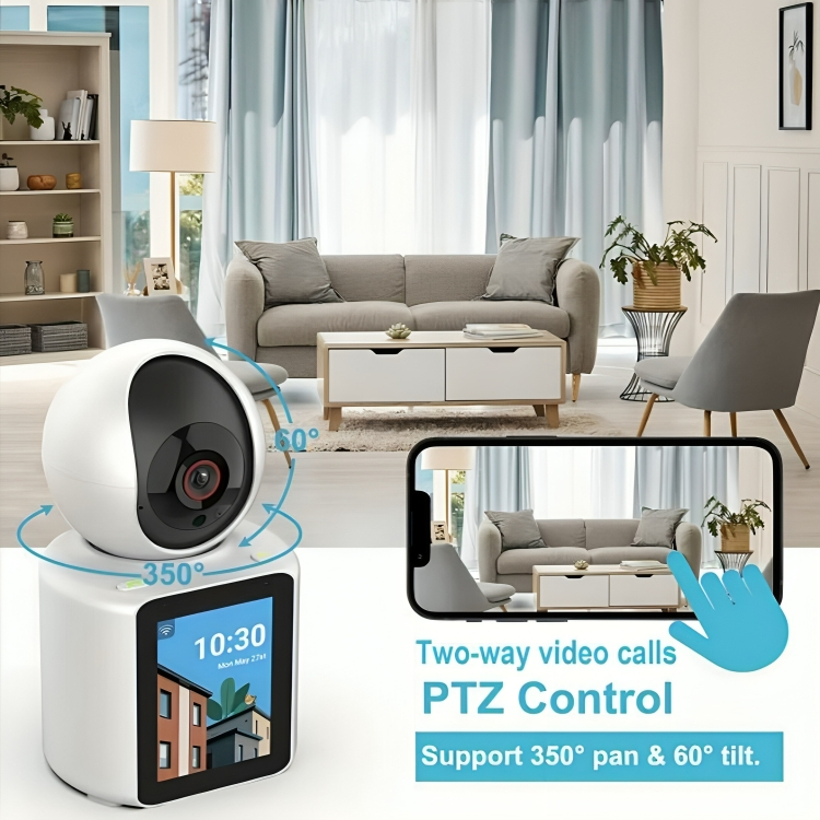 Ασύρματη Περιστερφόμενη Κάμερα Παρακολούθησης Οικιακής Χρήσης με Οθόνη 2,8 Ιντσών και Βιντεοκλήση Ασύρματη Περιστερφόμενη Κάμερα Παρακολούθησης Οικιακής Χρήσης με Οθόνη 2,8 Ιντσών και Βιντεοκλήση