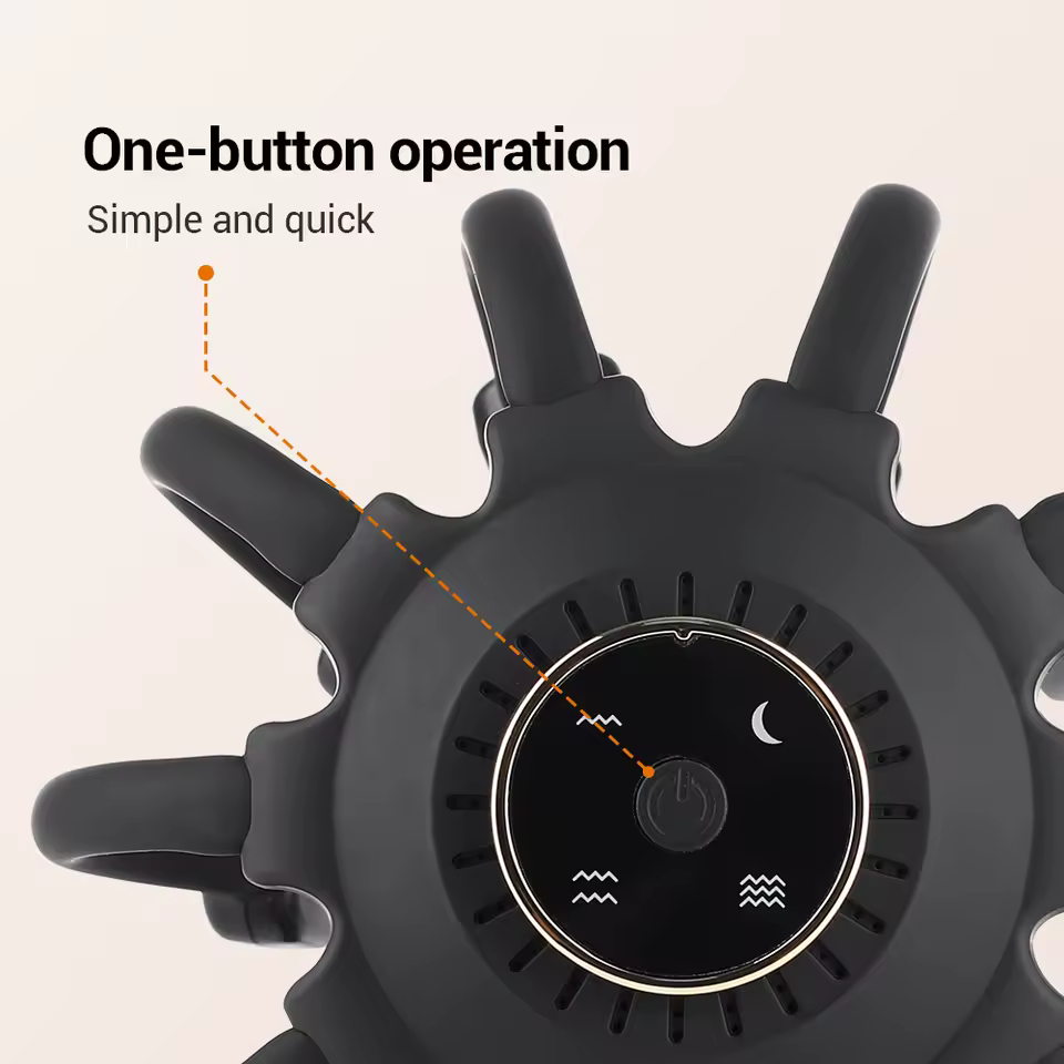 Ασύρματη Συσκευή Μασάζ Κεφαλής με 10 Εύκαμπτες Κεφαλές Bluetooth, Timer & 4 Λειτουργίες Ασύρματη Συσκευή Μασάζ Κεφαλής με 10 Εύκαμπτες Κεφαλές Bluetooth, Timer & 4 Λειτουργίες