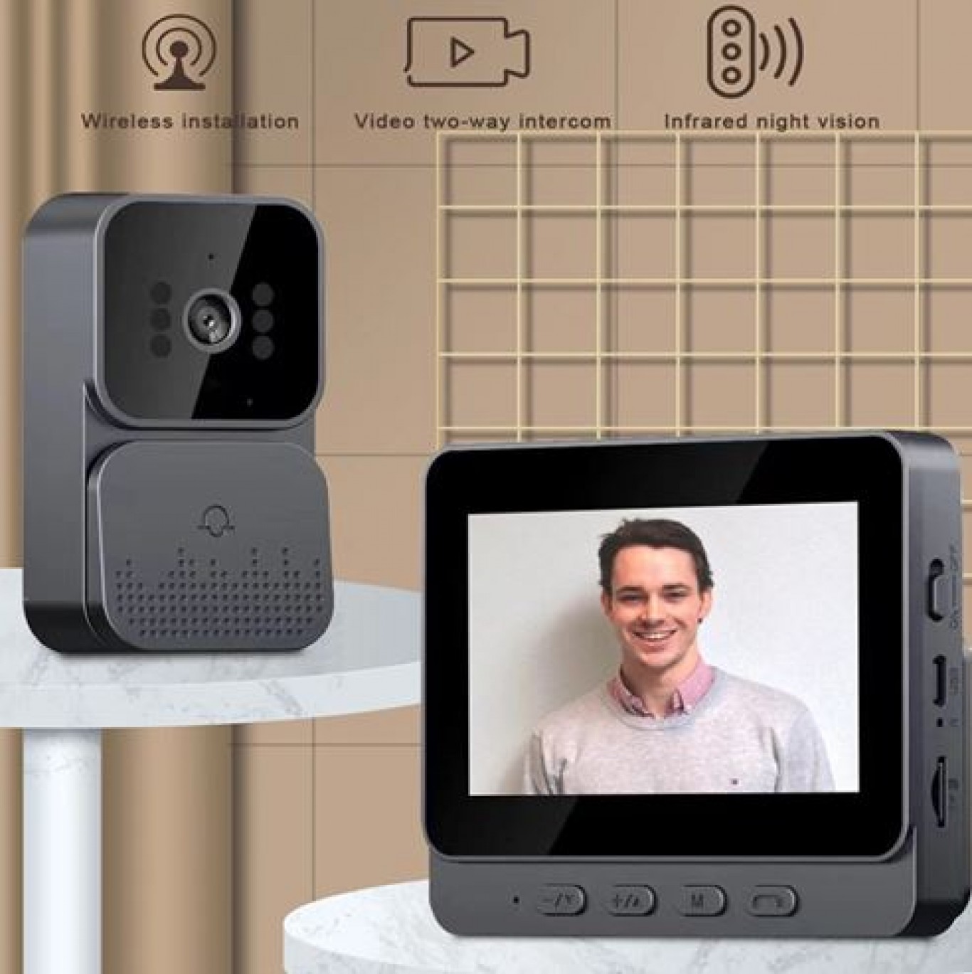 Ασύρματη Wifi Θυροτηλεόραση με Έγχρωμη Οθόνη 4.3″ και Ανάλυση 1080p σε Μαύρο Χρώμα Ασύρματη Wifi Θυροτηλεόραση με Έγχρωμη Οθόνη 4.3″ και Ανάλυση 1080p σε Μαύρο Χρώμα