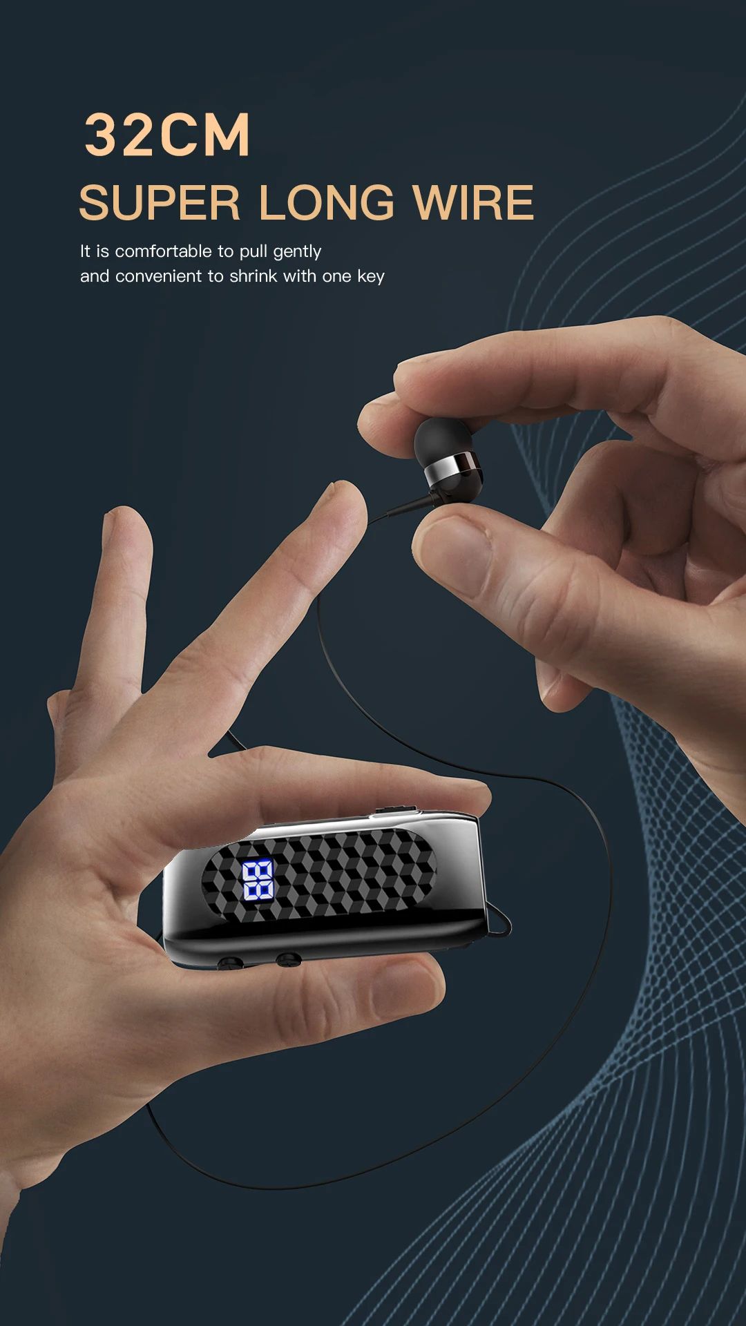 Ασύρματο Ακουστικό Bluetooth Handsfree – Ανασυρόμενο Ακουστικό Πέτου Μαύρο Ασύρματο Ακουστικό Bluetooth Handsfree – Ανασυρόμενο Ακουστικό Πέτου Μαύρο