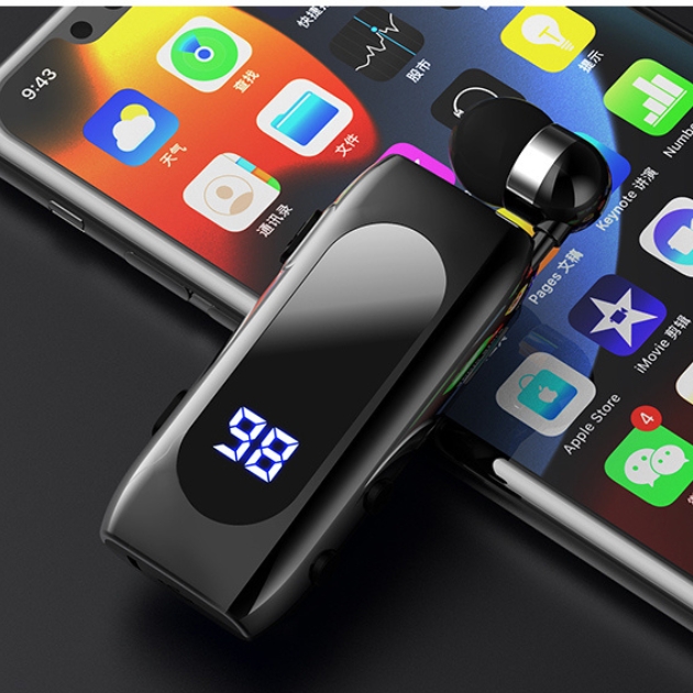 Ασύρματο Ακουστικό Bluetooth Handsfree - K55 Retractable - Μαύρο - για Android και iOS Ασύρματο Ακουστικό Bluetooth Handsfree - K55 Retractable - Μαύρο - για Android και iOS