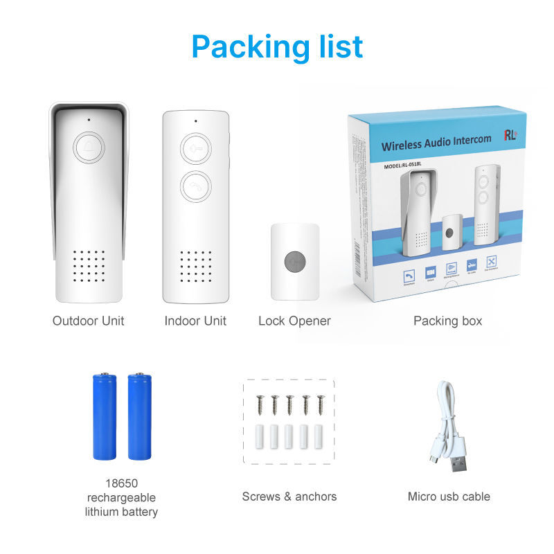 Ασύρματο Επαναφορτιζόμενο Κουδούνι Πόρτας με Σύστημα Ενδοεπικοινωνίας Ασύρματο Επαναφορτιζόμενο Κουδούνι Πόρτας με Σύστημα Ενδοεπικοινωνίας