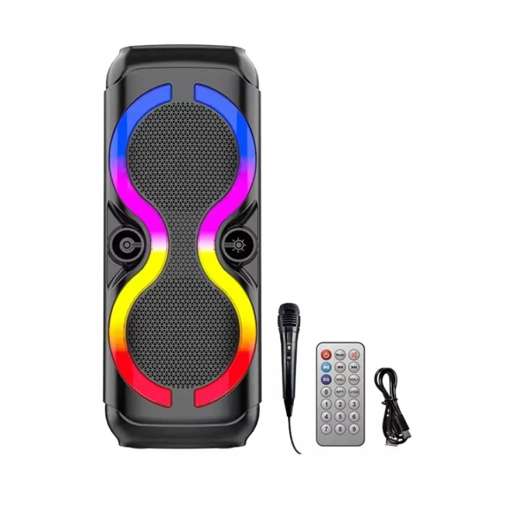 Ασύρματο Φορητό Ηχείο Bluetooth 8”20W με LED RGB Φωτισμό, Τηλεχειριστήριο & Μικρόφωνο Καραόκε Ασύρματο Φορητό Ηχείο Bluetooth 8”20W με LED RGB Φωτισμό, Τηλεχειριστήριο & Μικρόφωνο Καραόκε