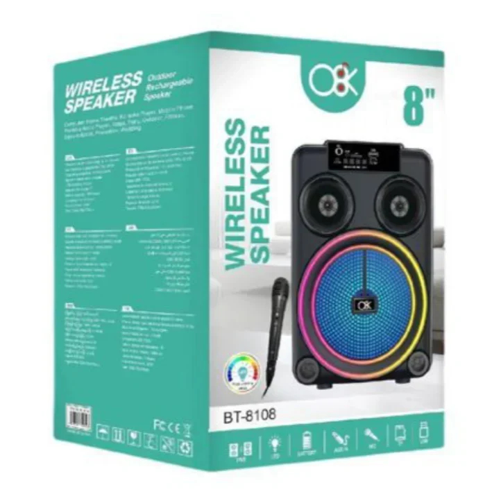 Ασύρματο Φορητό Ηχείο Bluetooth με LED RGB Φωτισμό, USB, TF, AUX, Ραδιόφωνο και Μικρόφωνο σε Μαύρο Χρώμα Ασύρματο Φορητό Ηχείο Bluetooth με LED RGB Φωτισμό, USB, TF, AUX, Ραδιόφωνο και Μικρόφωνο σε Μαύρο Χρώμα